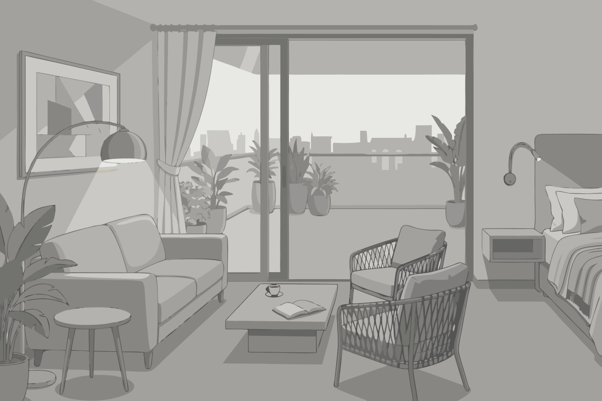 Two-Bedroom Apartment with Balcony